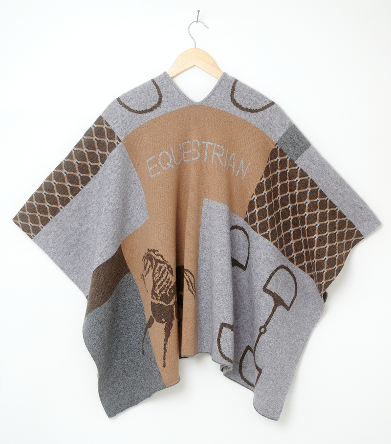 ADAMSBRO CASHMERE PONCHO GREYMELANGE.