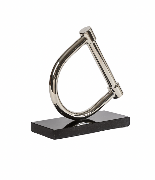 Stirrup Decor Silver with Black Marble stand.