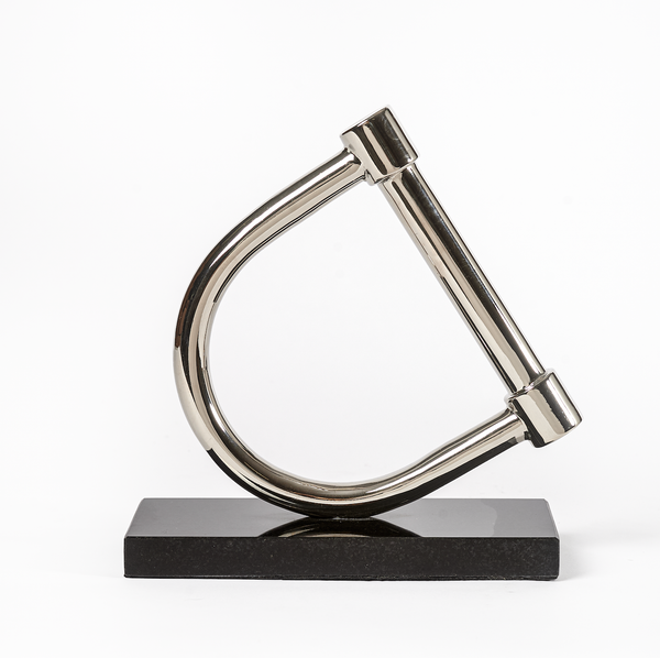 Stirrup Decor Silver with Black Marble stand.