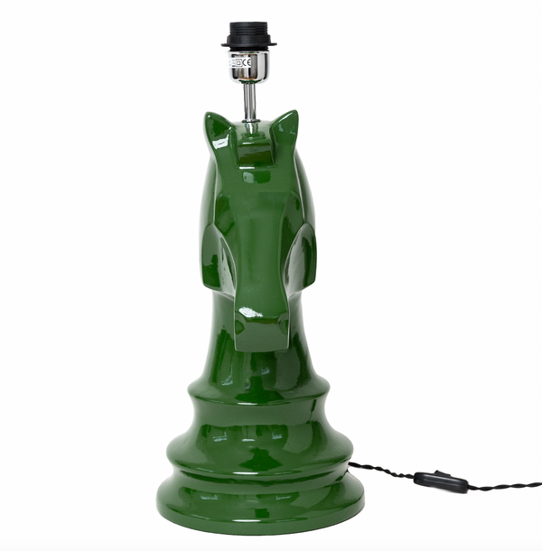 Lamp Stand Chess Horse GLAZED GREEN