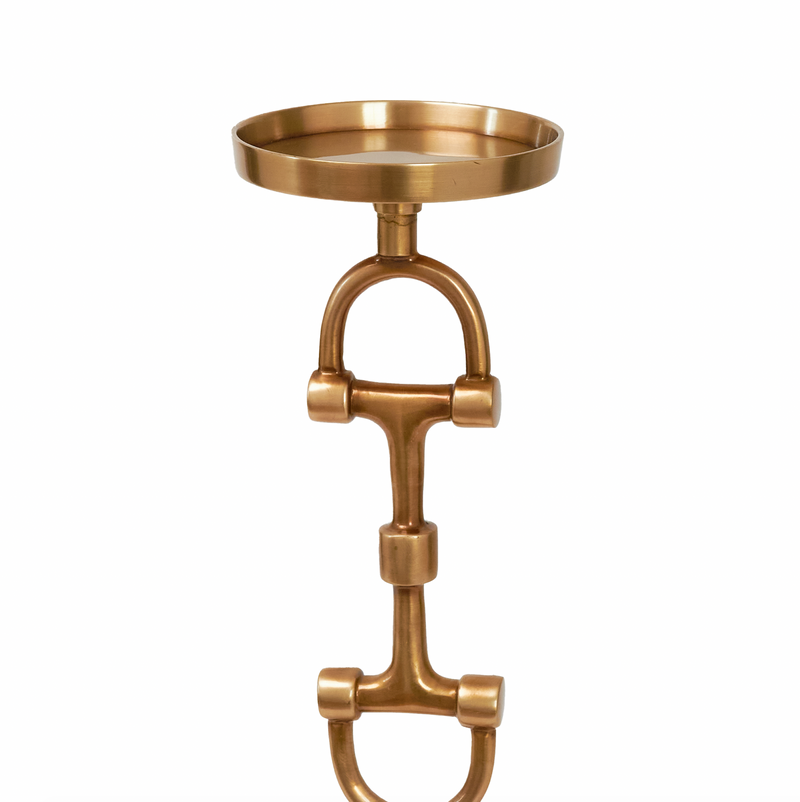 Tall Snaffle Bit Candle Holder Brass