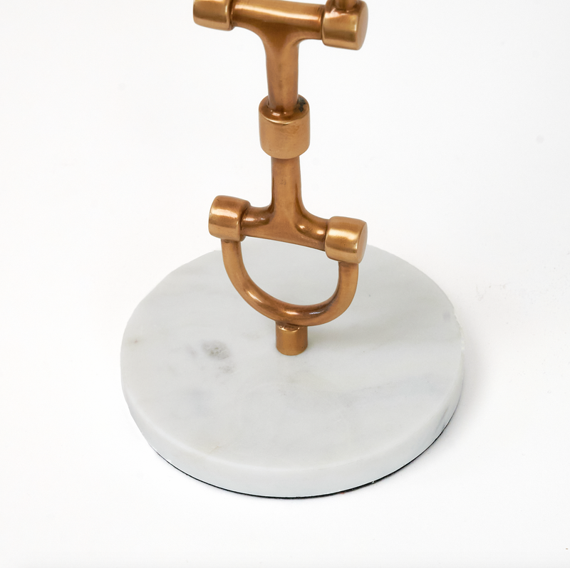Tall Snaffle Bit Candle Holder Brass
