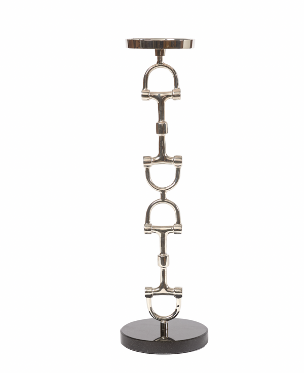 Tall Snaffle Bit Candle Holder Silver