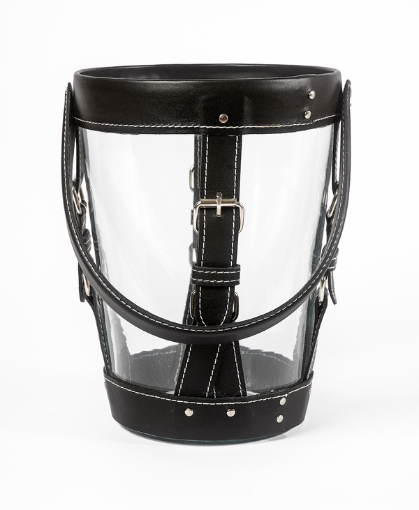 Lantern with Genuine Black Leather Details