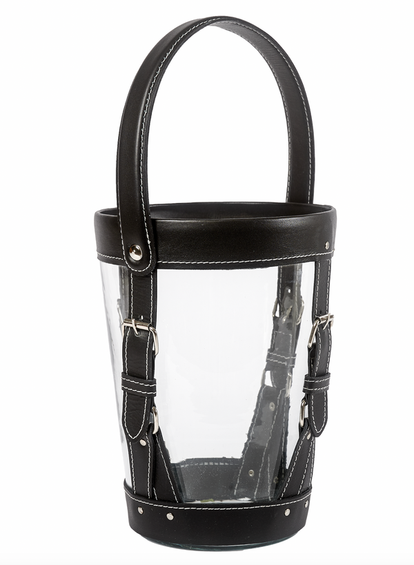 Lantern with Genuine Black Leather Details