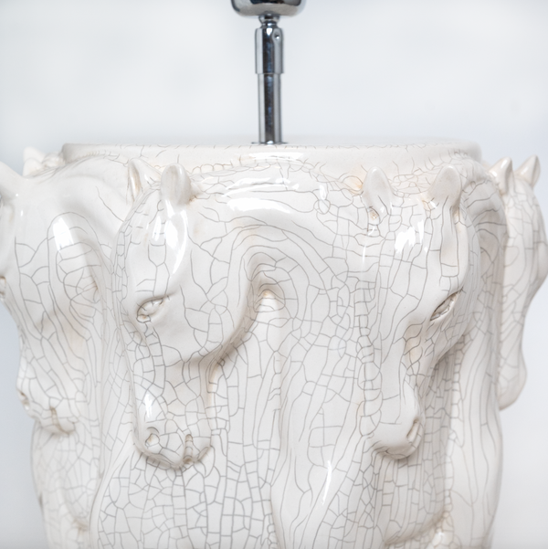 Lamp Stand Dancing Horses off-white Crack