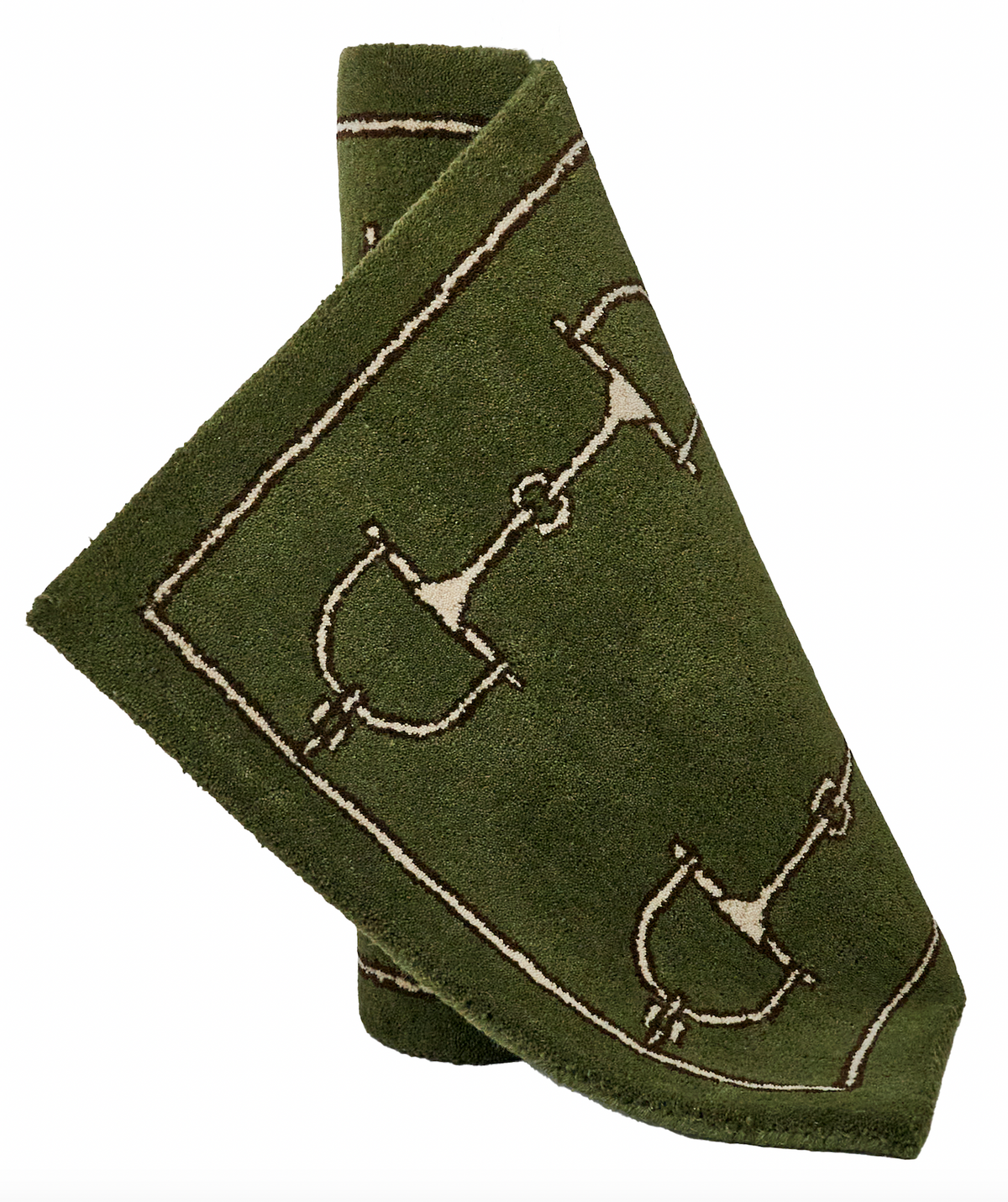Classic Bit Door Rug Moss Green  – 100% Wool