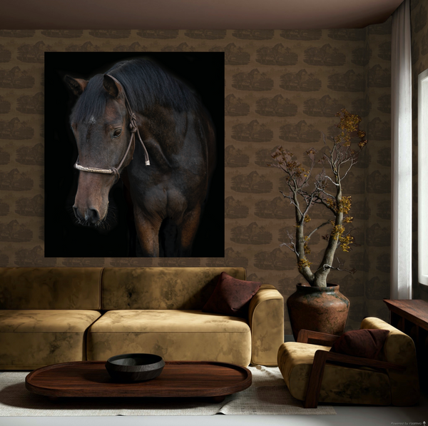 17-09-023-45 Wallpaper Horse Toile Dark Brown