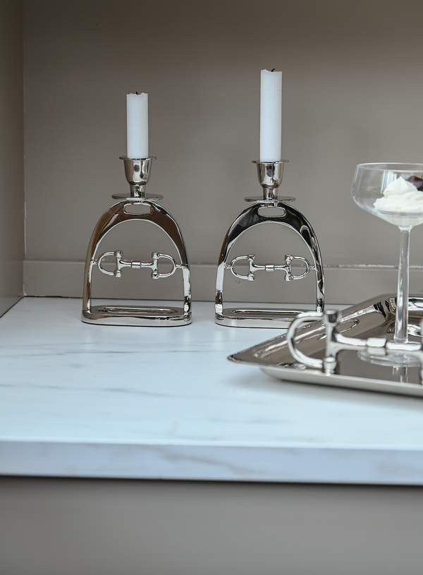 Snaffle Bit Candle Holder Set