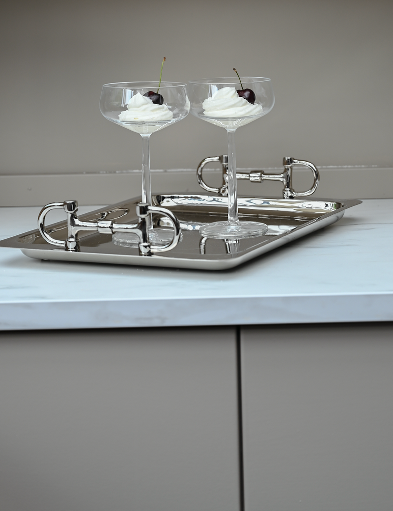Snaffle Bit Square Tray Silver