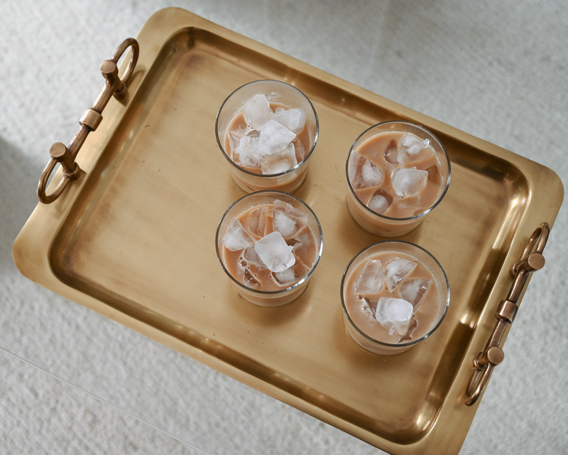 Snaffle Bit Square Tray Antique Brass
