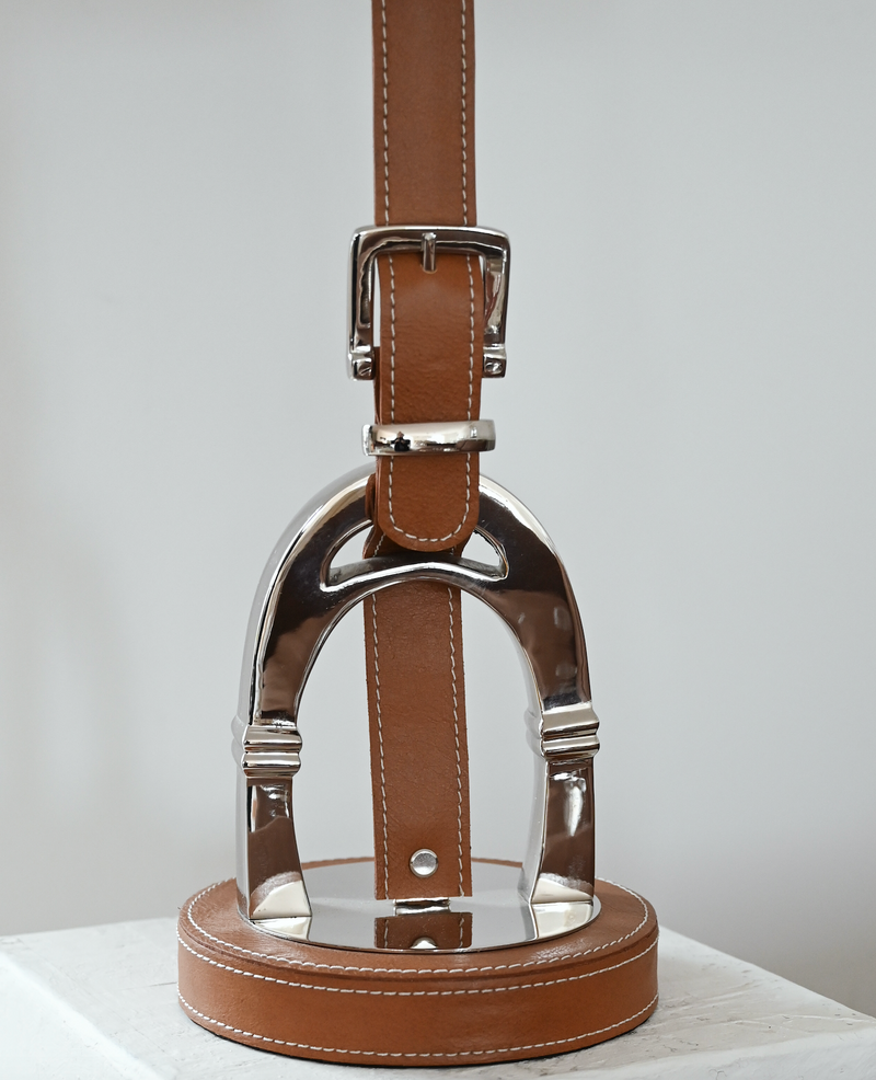 Luxury Stirrup Lamp with Leather .
