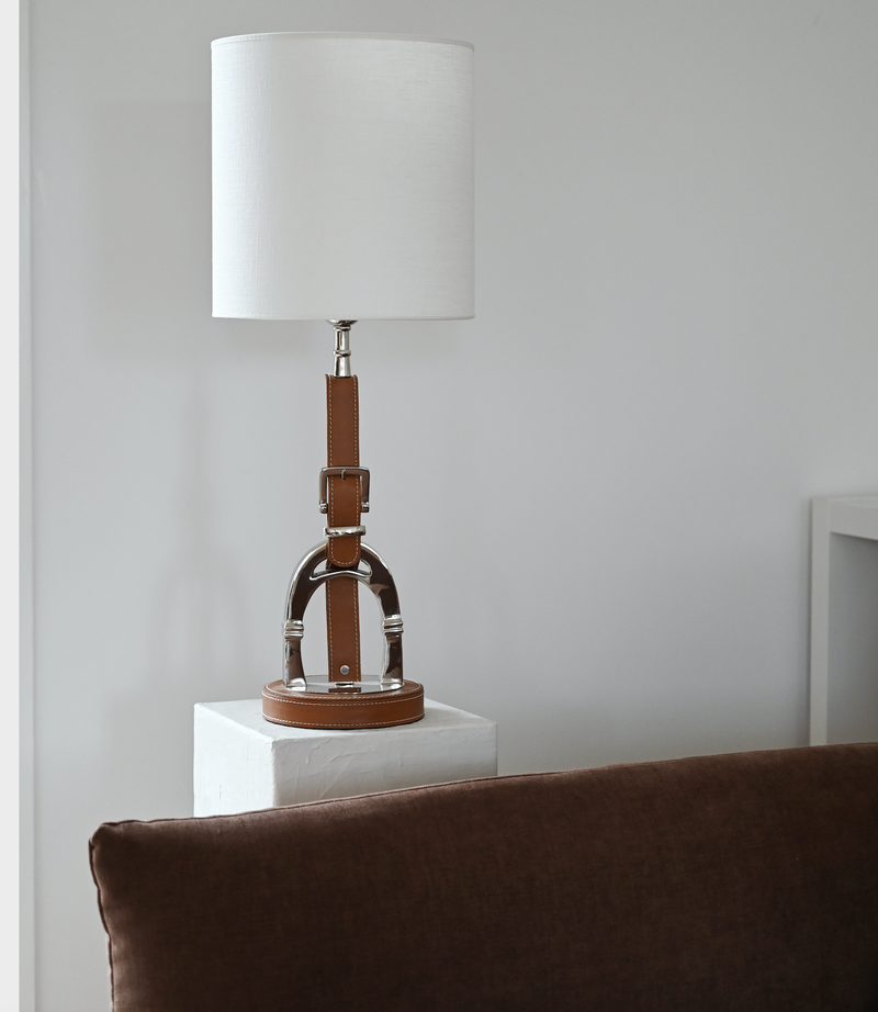 Luxury Stirrup Lamp with Leather .