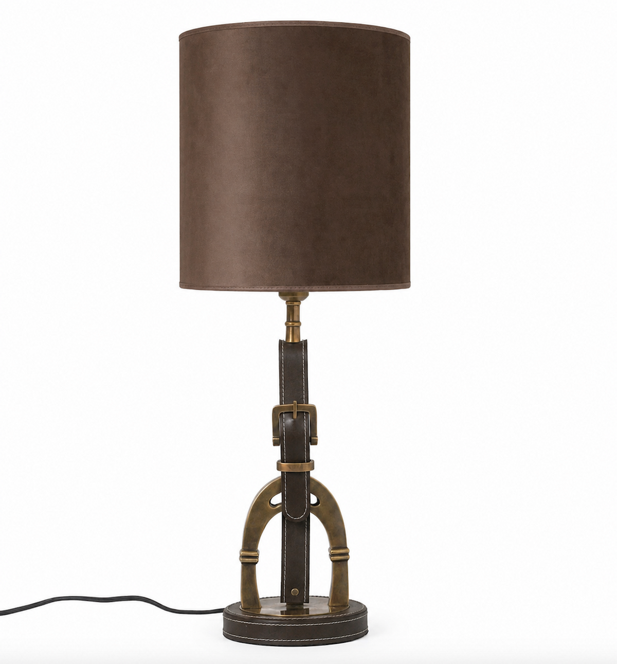Vintage Brass Stirrup Table Lamp