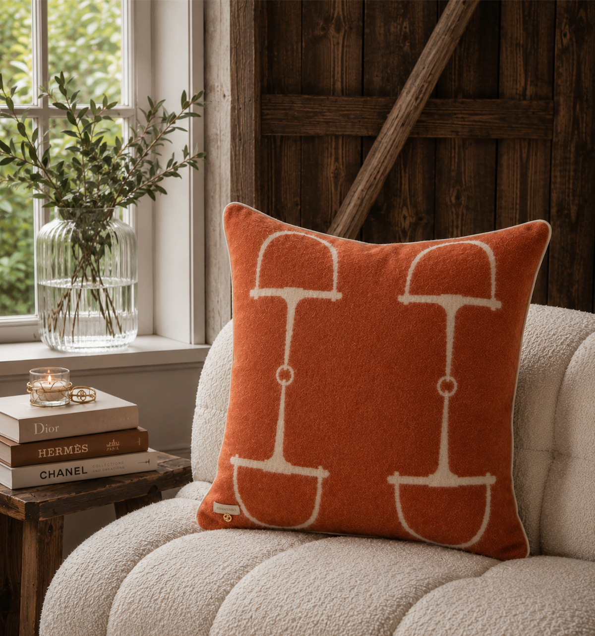 CLASSIC BIT CUSHION NZ WOOL RUST