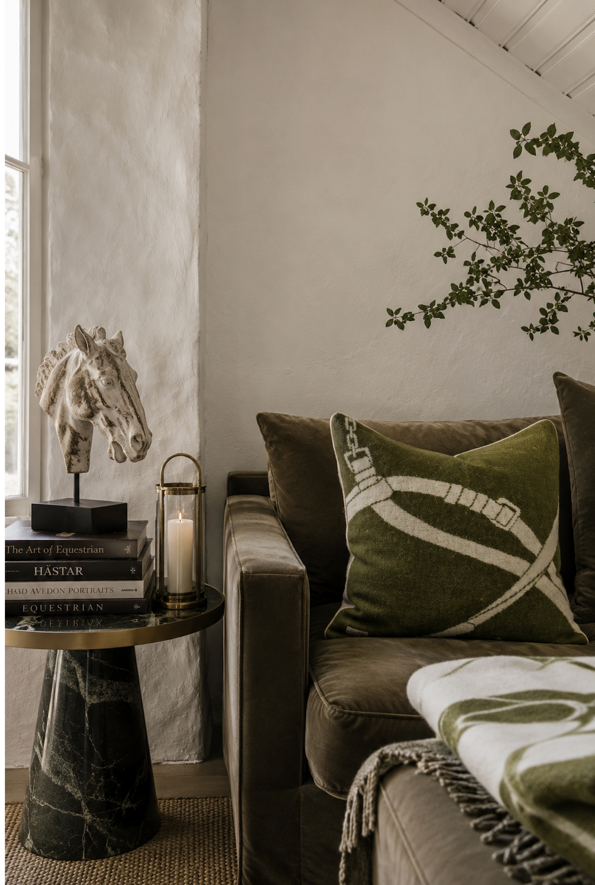 HALTER CUSHION NZ WOOL MOSS