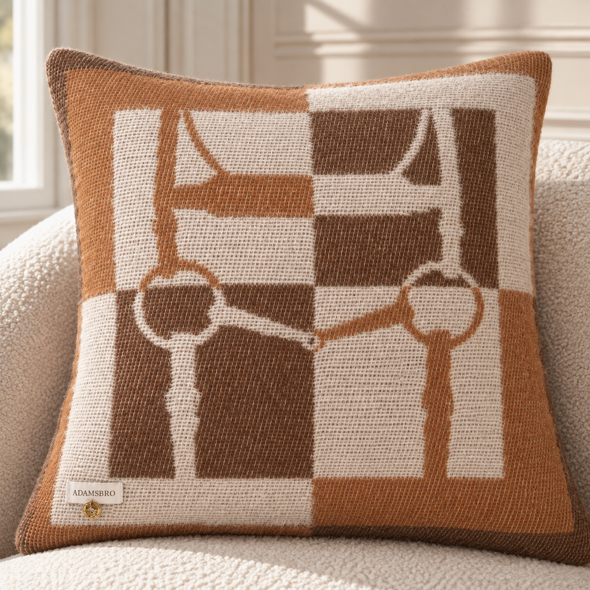 Square Bridle  Cushion 100% New Zealand lambswool