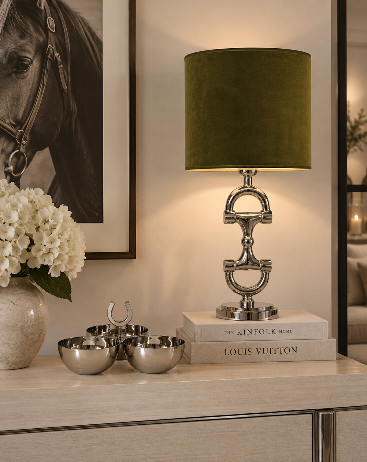 BIT Lamp stand Silver including Green Shade.