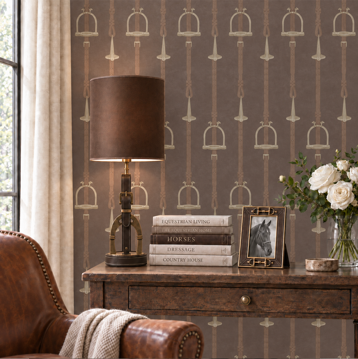 17-09-035-06 Wallpaper Stirrup Stripe Brown