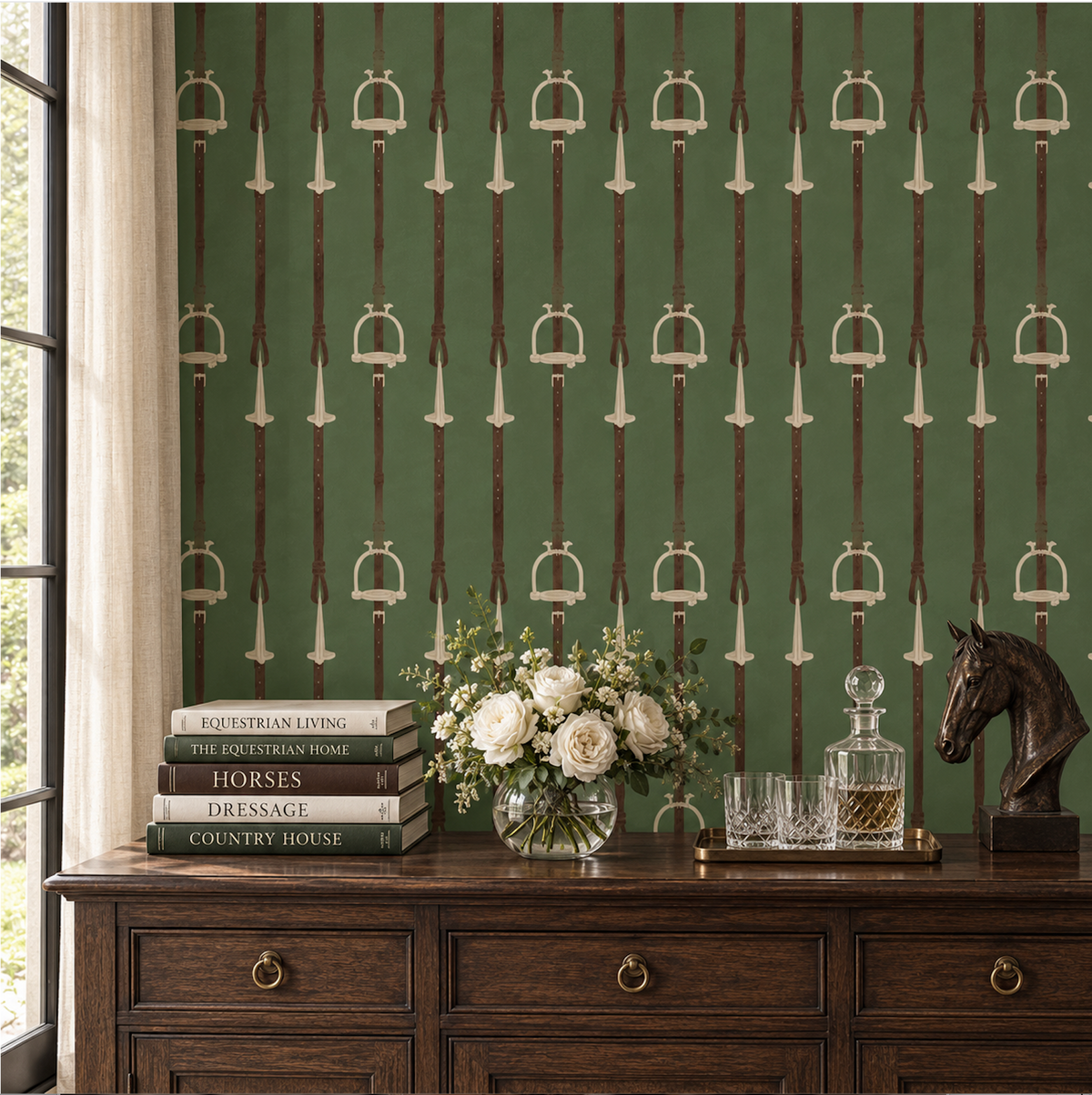 17-09-035-60 Wallpaper Stirrup Stripe Green