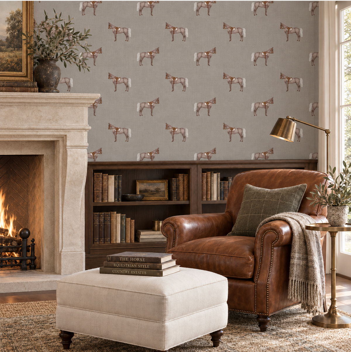 17-09-007-30 Wallpaper Petit Horse Taupe