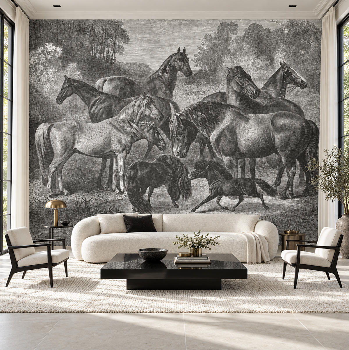 17-09-033-00 Horses Breeds Mural