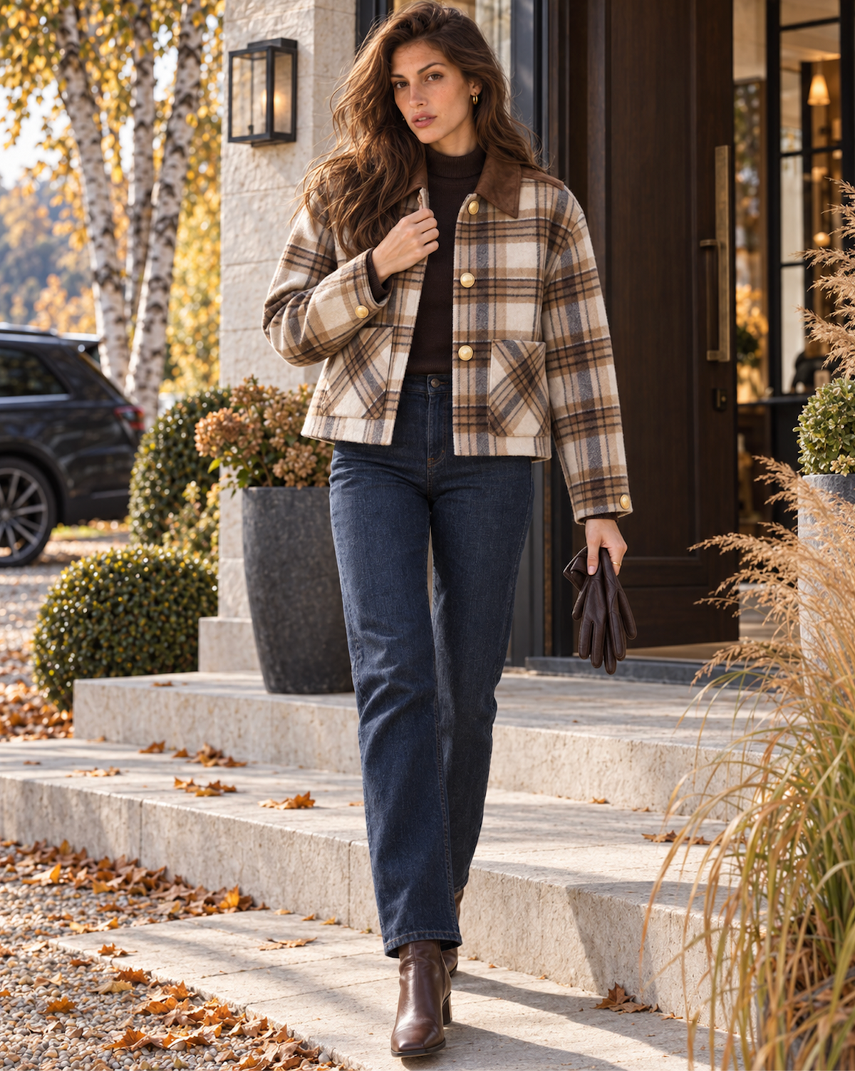 Exclusive Checked Wool Jacket