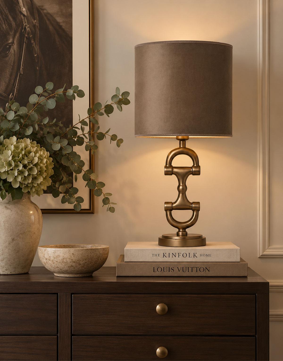 BIT Lamp stand Brass including Mud Shade.