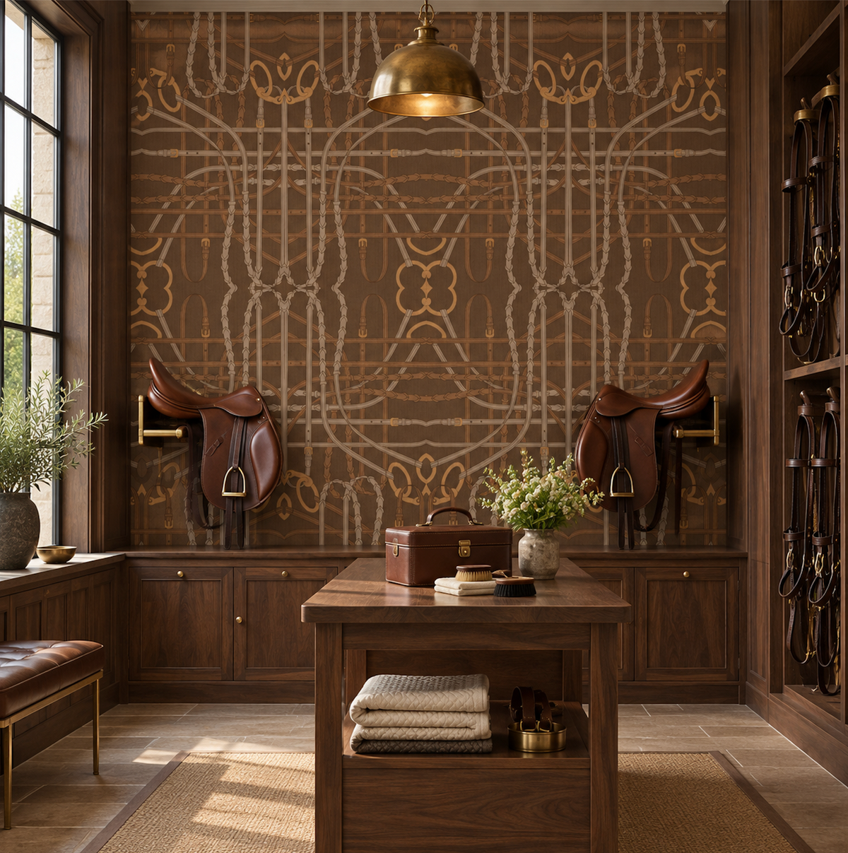 17-09-024-45 Wallpaper Bridle Dark Brown