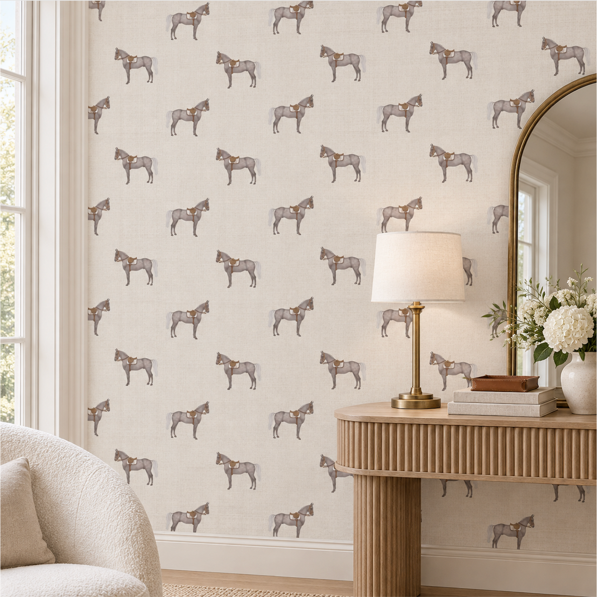 17-09-007-00 Wallpaper Petit Horse Off-white