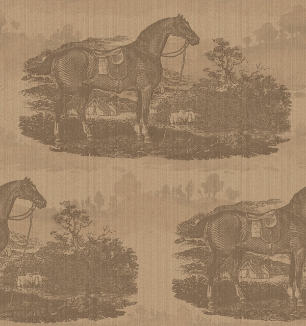 17-09-023-20/P Wallpaper  Sample Horse Toile Caramel