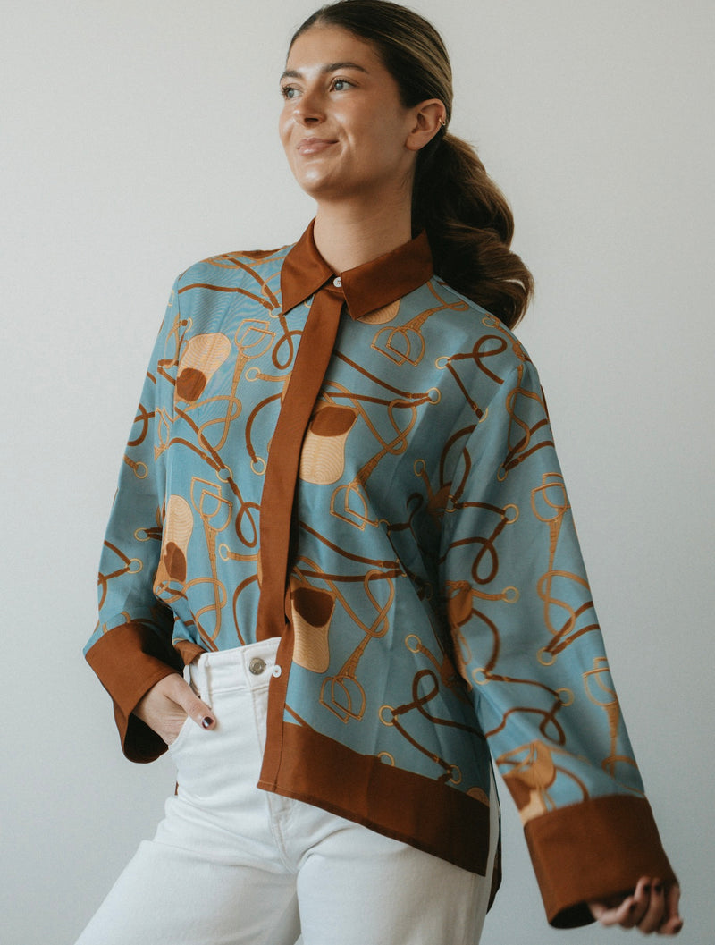 SATIN Shirt Saddle Denim