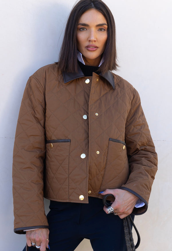Exclusive Quilted Barn Jacket – Brown