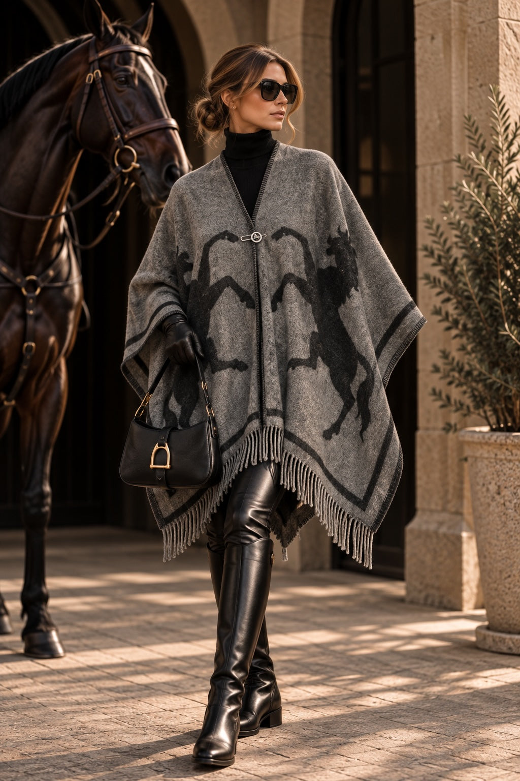 Poncho 100% New Zeeland lambswool