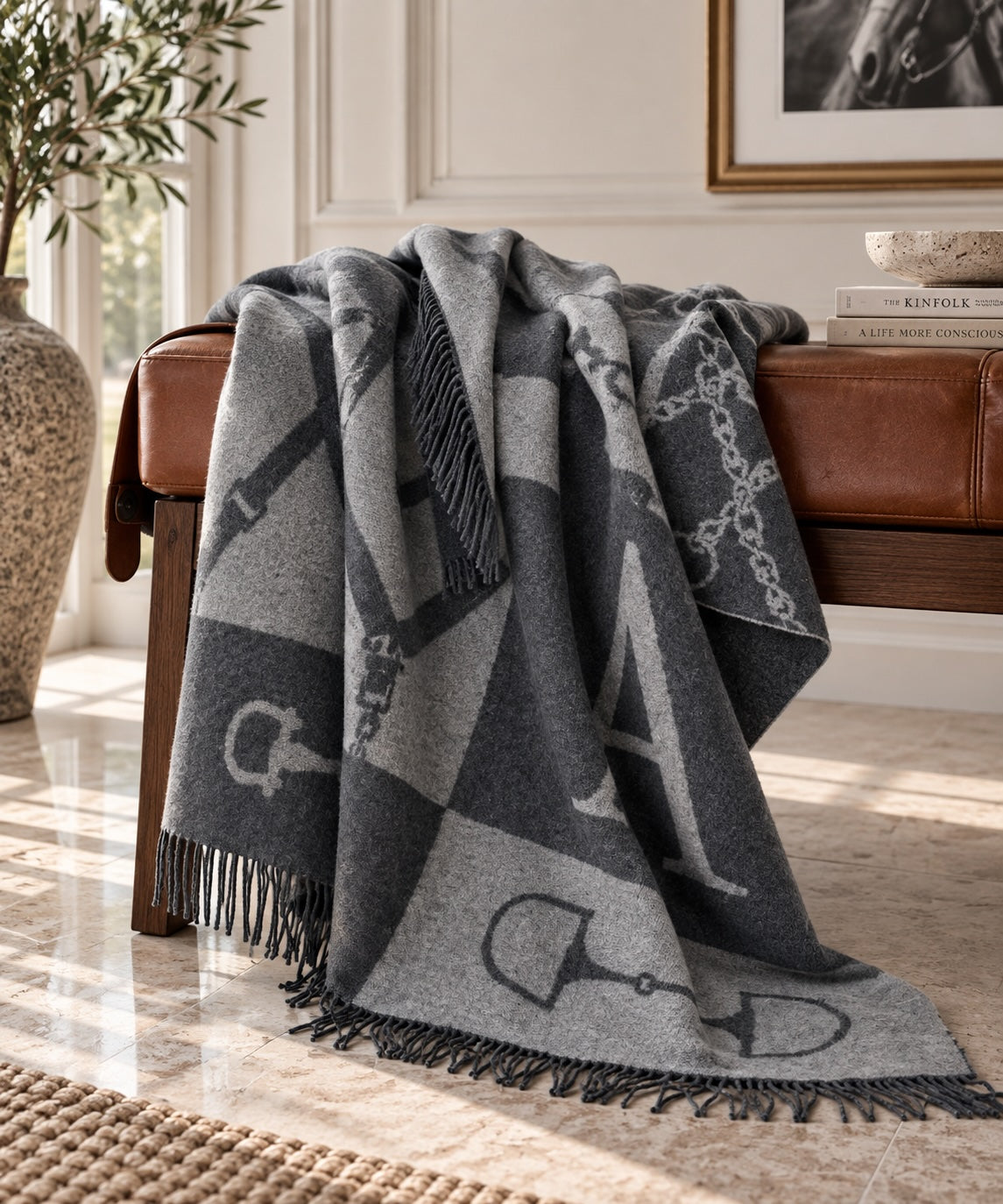 Cashmere Throw Dark Grey