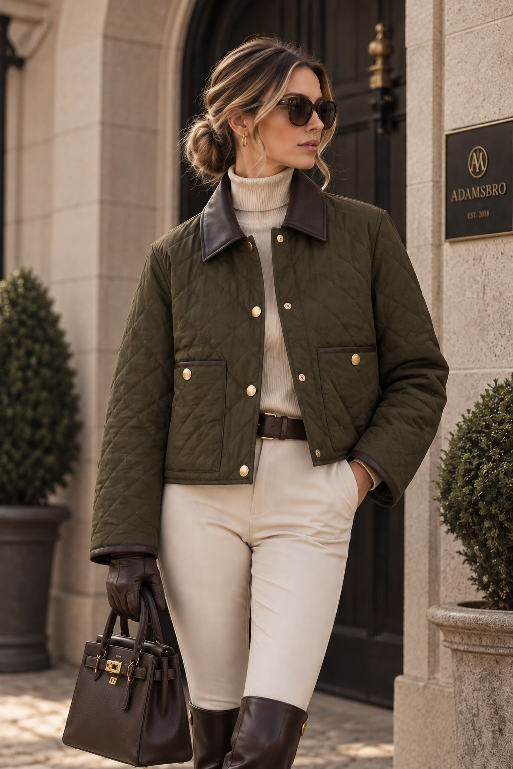 Exclusive Quilted Barn Jacket – Olive