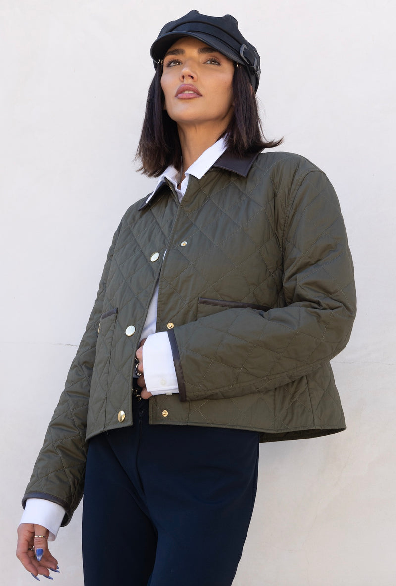 Exclusive Quilted Barn Jacket – Olive