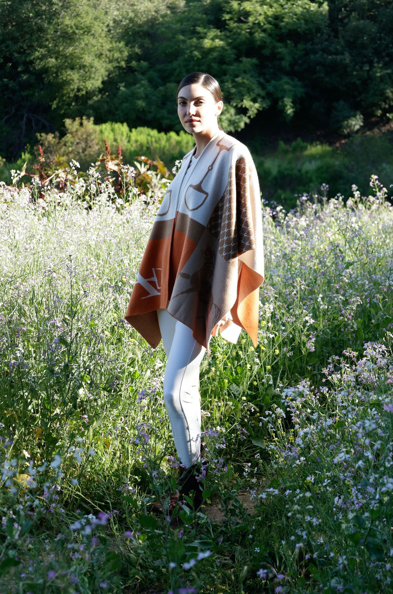 ADAMSBRO CASHMERE PONCHO ORANGINA