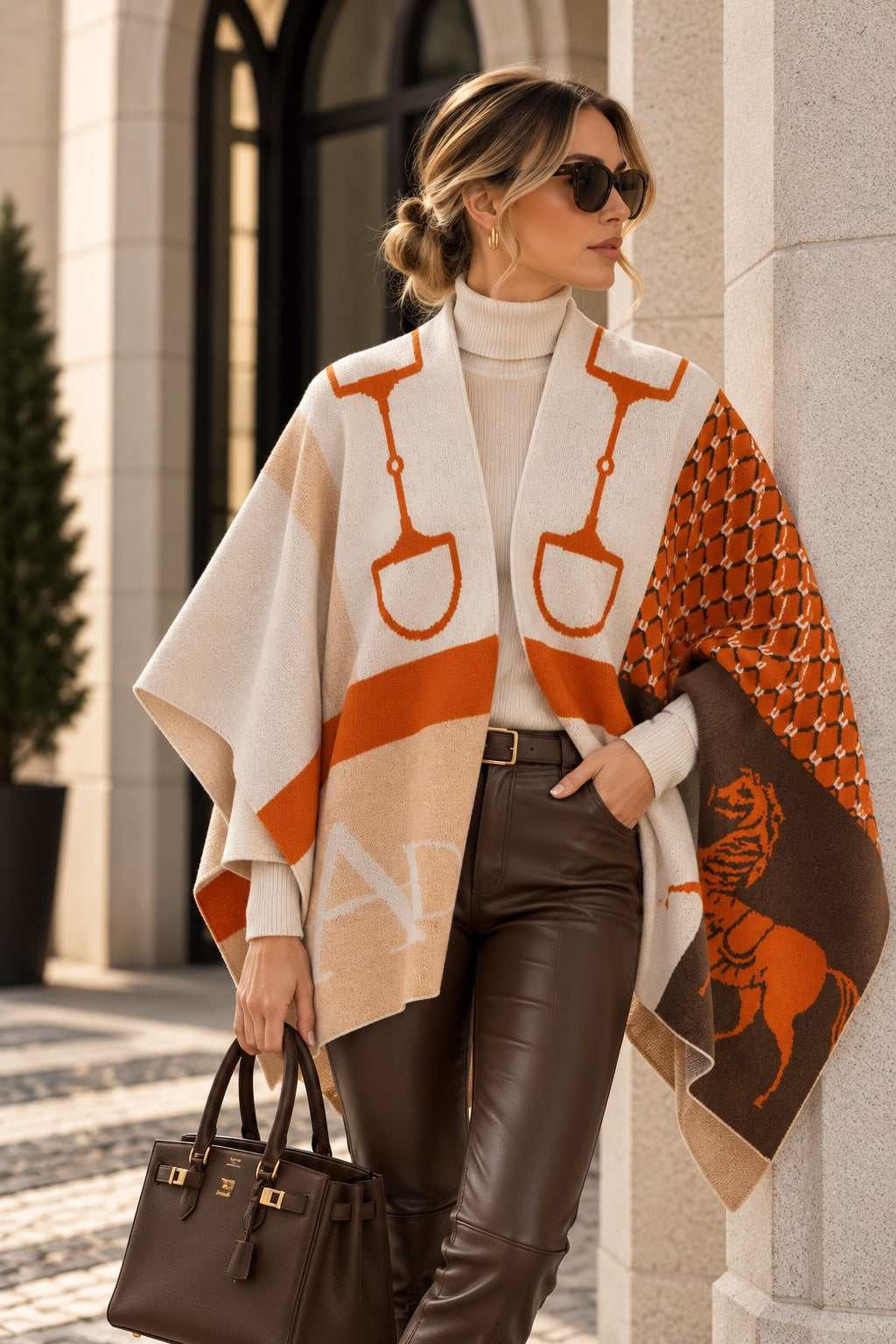 Poncho Classic premium 100 % cashmere