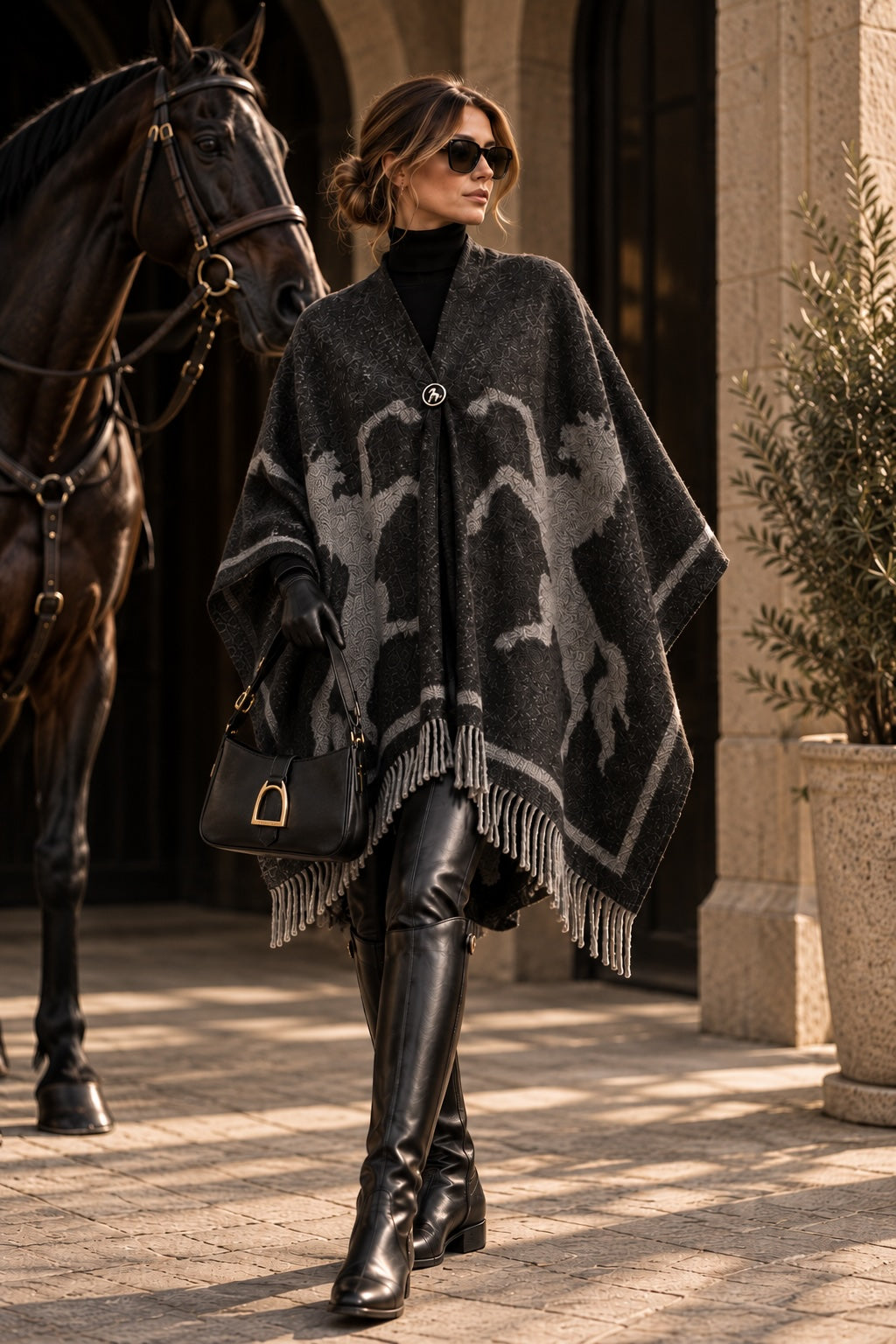 Poncho 100% New Zeeland lambswool