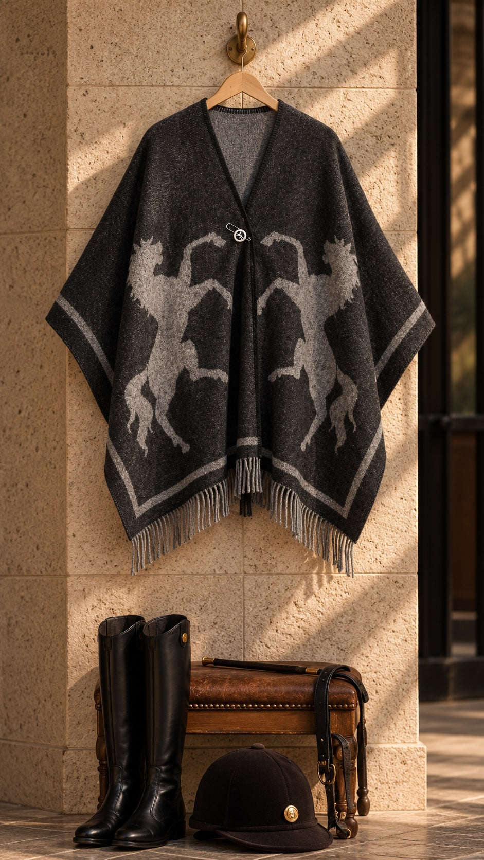 Poncho 100% New Zeeland lambswool