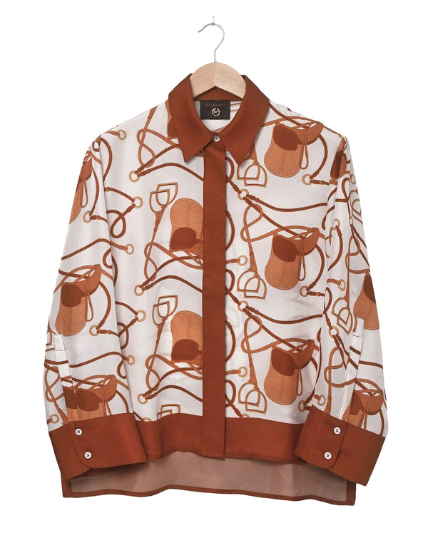 SATIN Shirt Saddle Rust