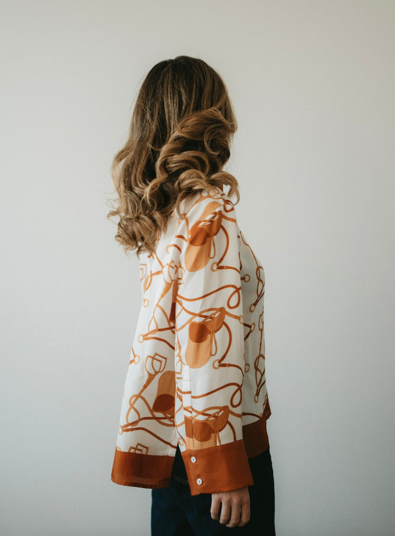 SATIN Shirt Saddle Rust