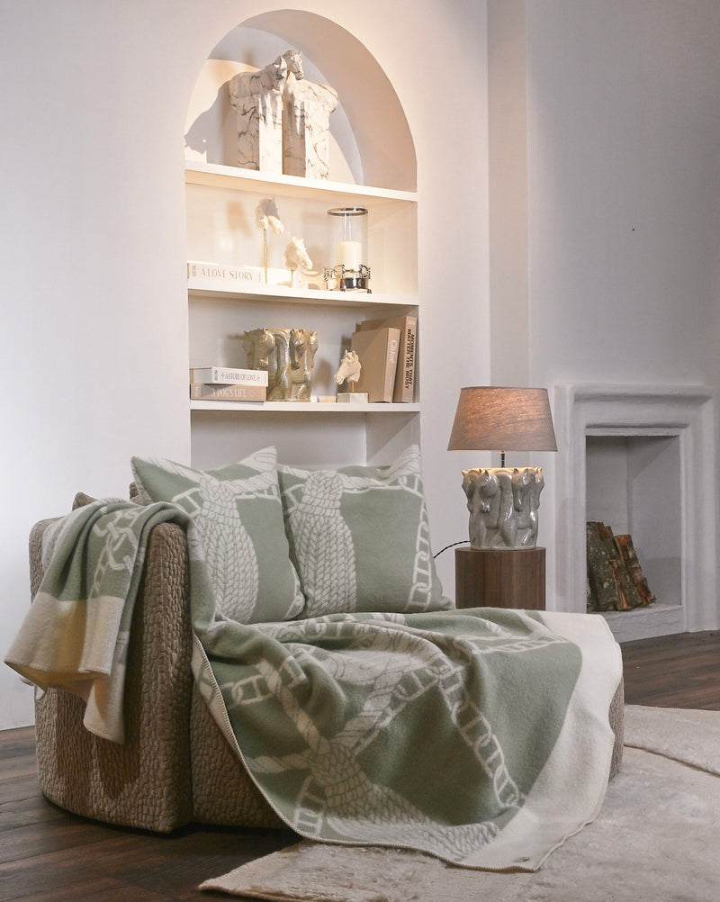 Lamp Stand Dancing Horses Patina Green