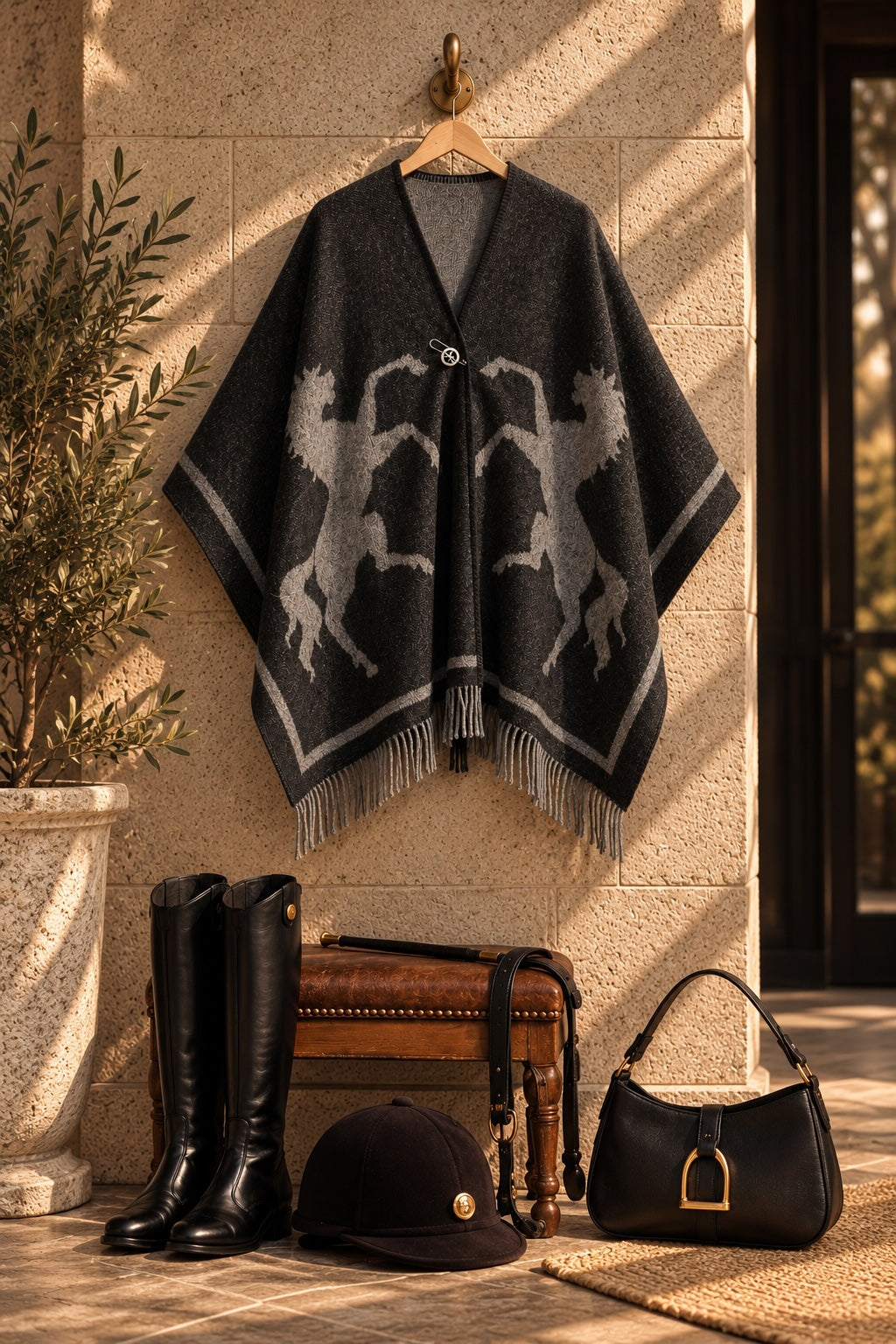 Poncho 100% New Zeeland lambswool
