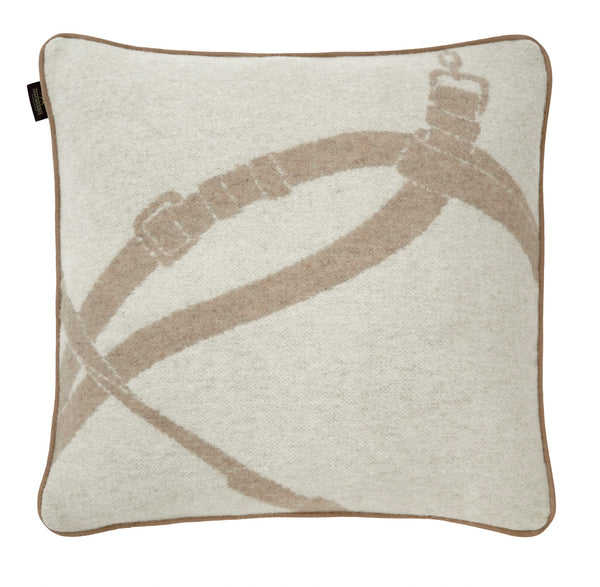 Wool Cashmere Cushion Halter Off-white & Camel