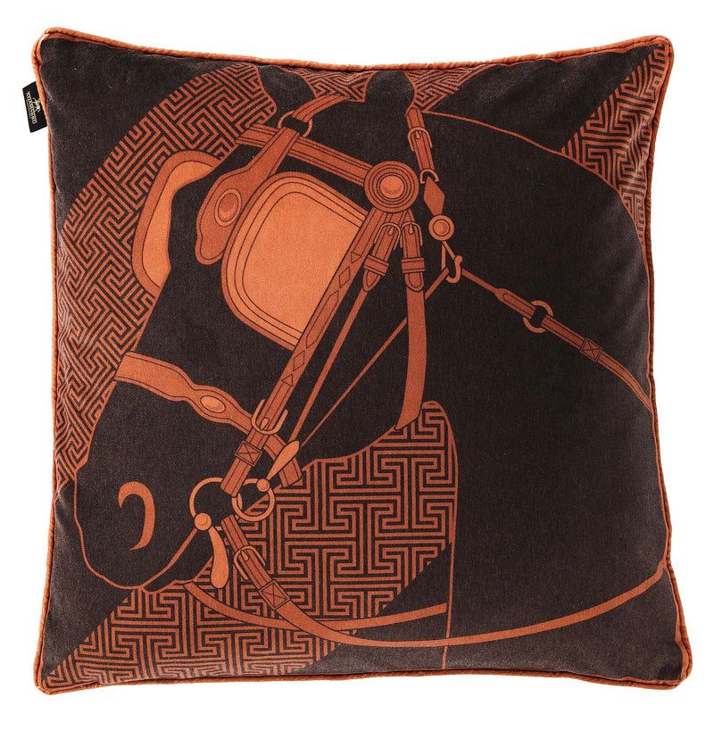 DECO HORSE CUSHION NEW LUXURY LINE BROWN
