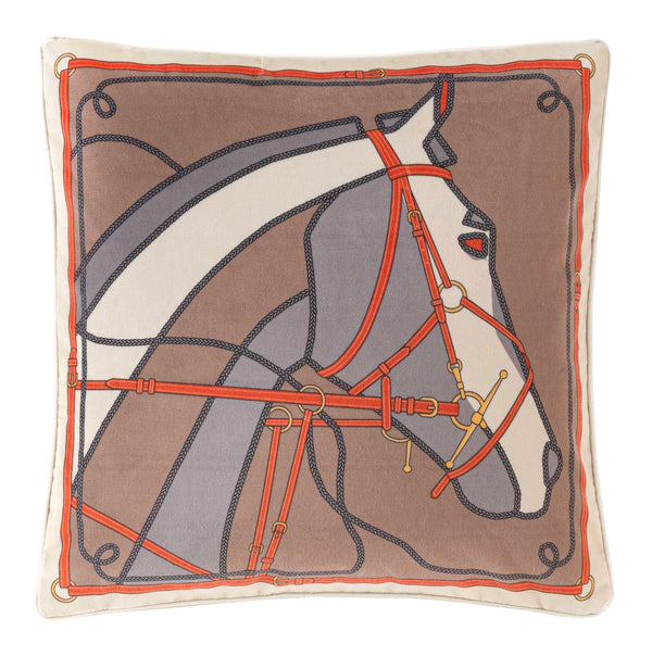 NEW HORSE CUSHION SATIN BEIGE