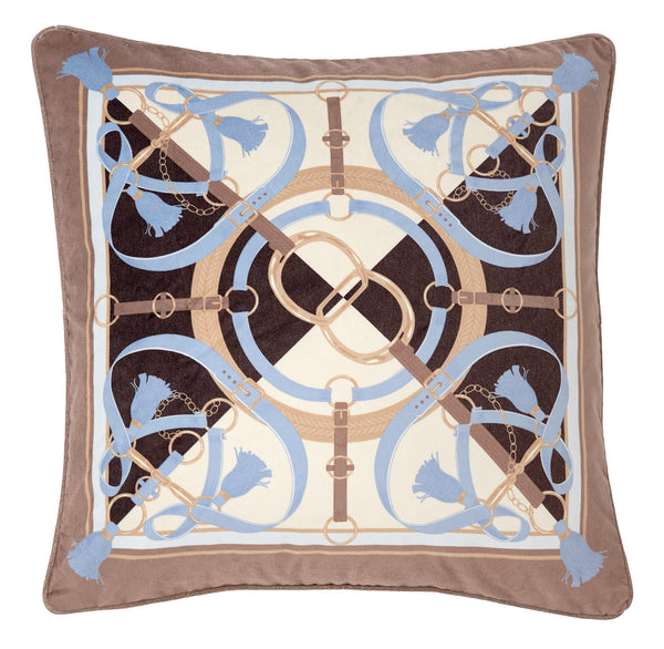 CUSHION EQUILUSSO SOFT CAMEL & LIGHTBLUE