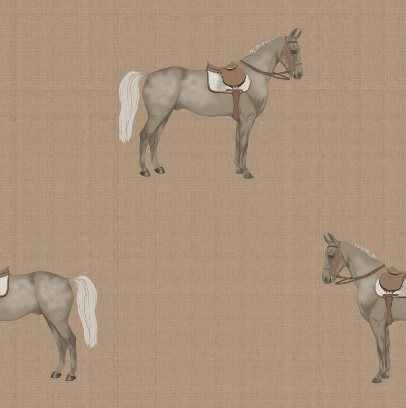 17-09-007-20/P WALLPAPER SAMPLE  Petit Horse Caramel